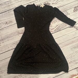 Michael Kors Black Long Sleeve Dress with Dots